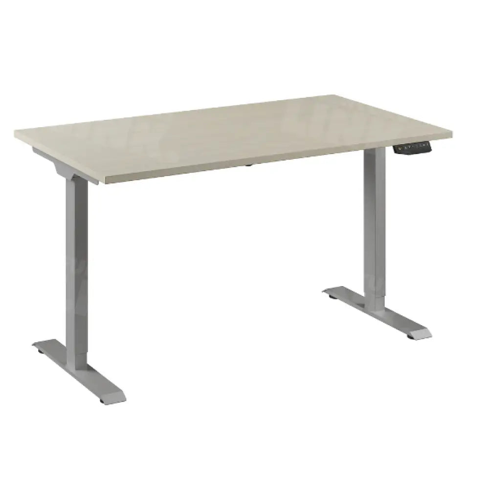 Bureau Flex 1 elektrisch verstelbaar QA (1 motorig) 140x80 cm - Aluminium / Ahorn