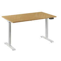 Bureau Flex 1 elektrisch verstelbaar QA (1 motorig) 140x80 cm - Wit / Beuken