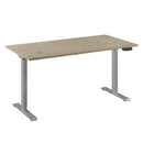 Bureau Flex 1 60x80 aluminium/eiken wit