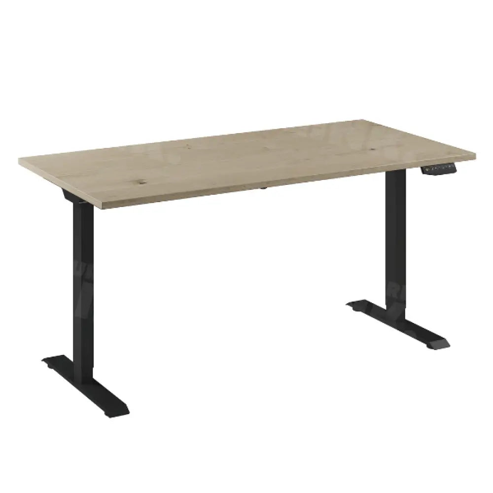 Bureau Flex 1 60x80 Zwart/rustiek eiken wit