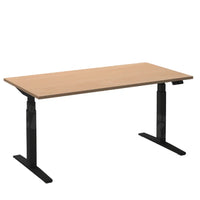 Elektrisch bureau Flex 2 Zwart/Beuken 120x80 cm