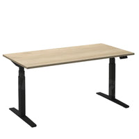Elektrisch bureau Flex 2 Zwart/Eiken wit 120x80 cm