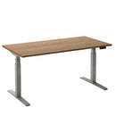 Bureau Flex 2 140x80 cm Aluminium/Eiken tabak