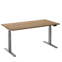 Bureau Flex 2 140x80 cm Aluminium/Eiken tabak