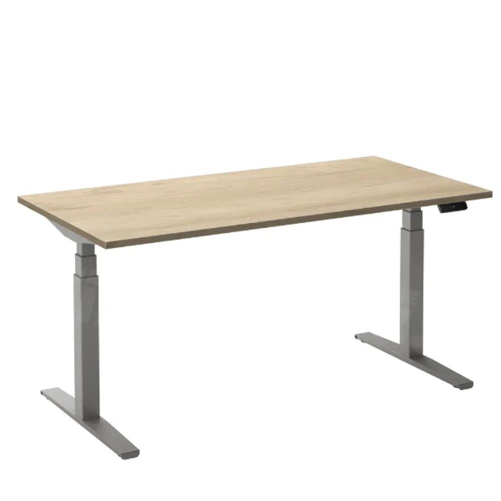 Bureau Flex 2 140x80 cm Aluminium/Eiken Wit