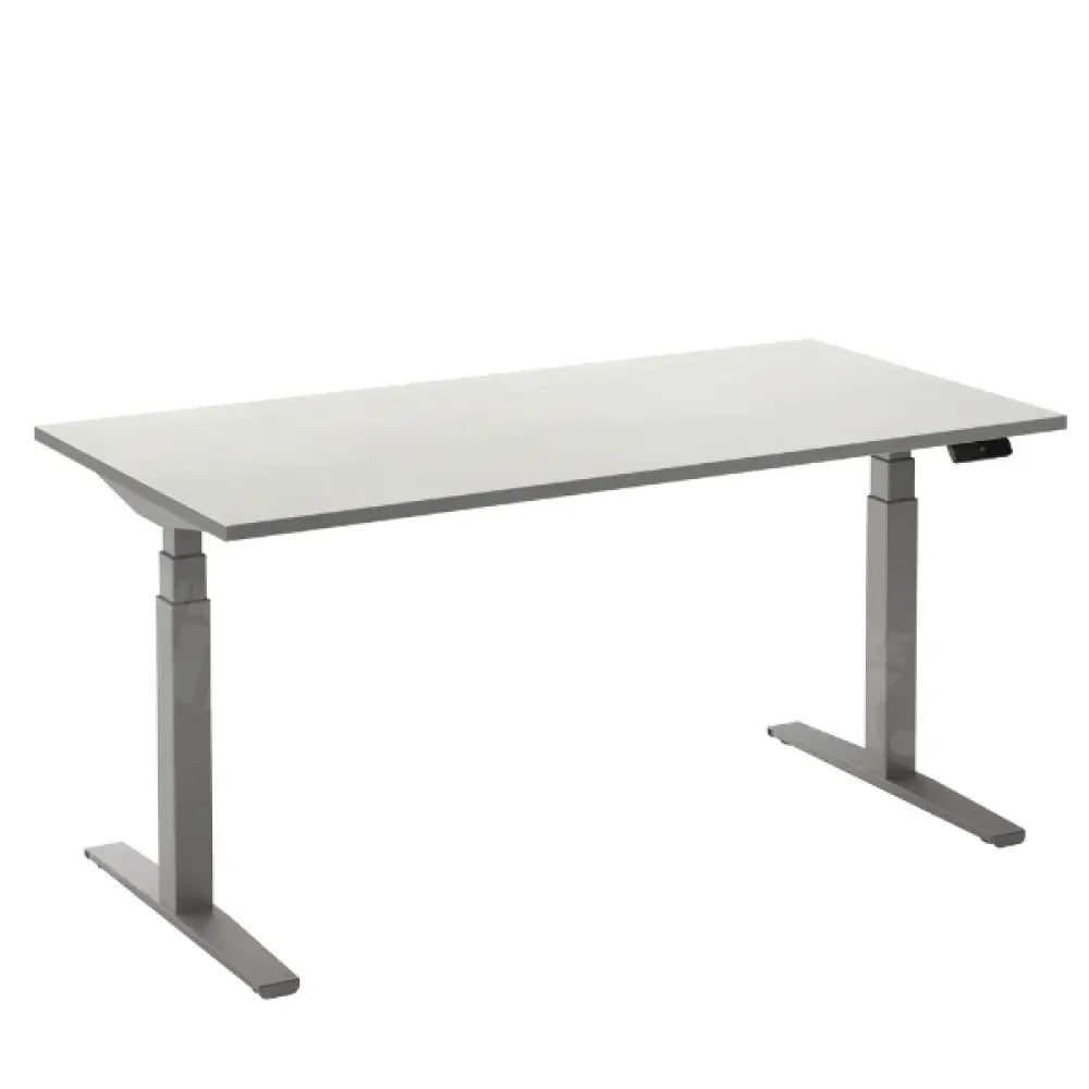 Flex 2 sta/zitbureau 160x80 cm Aluminium/Wit