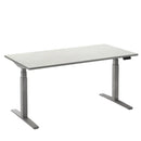Flex 2 sta/zitbureau 160x80 cm Aluminium/Wit