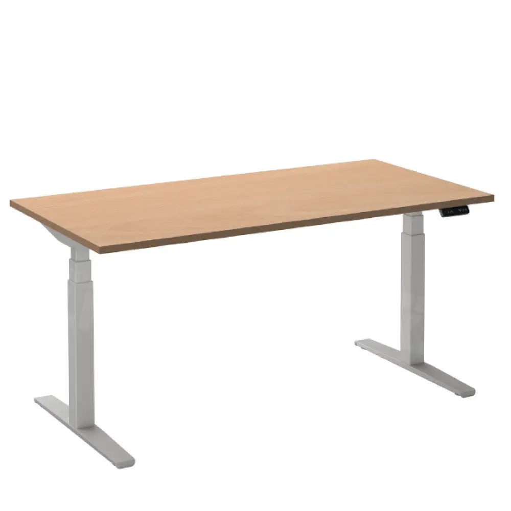 Flex 2 sta/zitbureau 160x80 cm Wit/Beuken