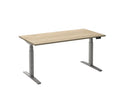 Bureau Flex 2 180x80 Aluminium/Eiken wit