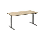 Bureau Flex 2 180x80 Aluminium/Eiken wit