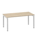 Move 4 bureau aluminium/eiken wit
