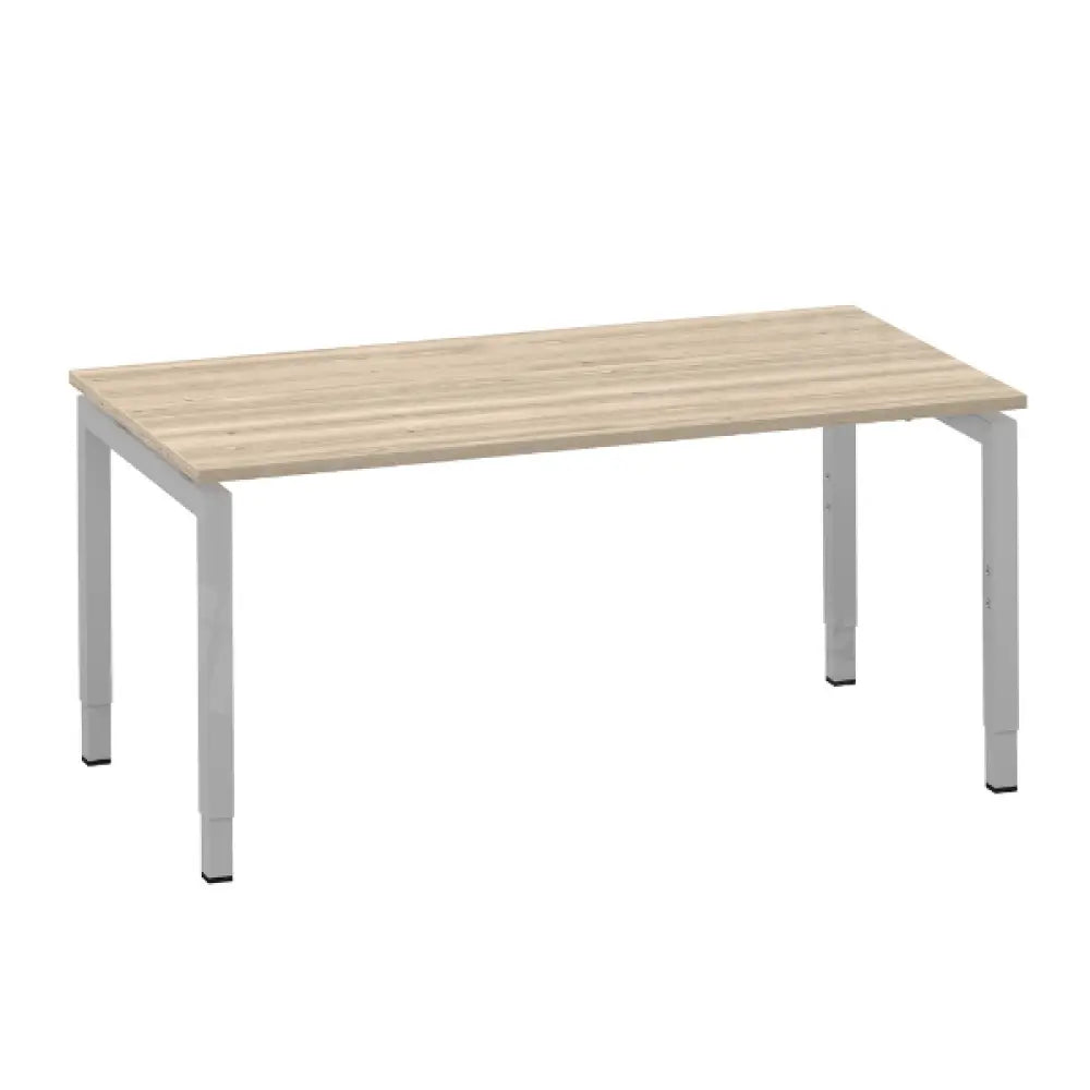 Move 4 bureau 140x80 aluminium/eiken wit