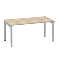 Move 4 bureau 140x80 aluminium/eiken wit