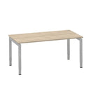 Bureau Move 4 (U-poot) 180x80 cm - Aluminium / Eiken wit