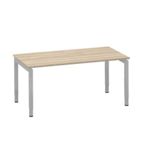 Bureau Move 4 (U-poot) 180x80 cm - Aluminium / Eiken wit
