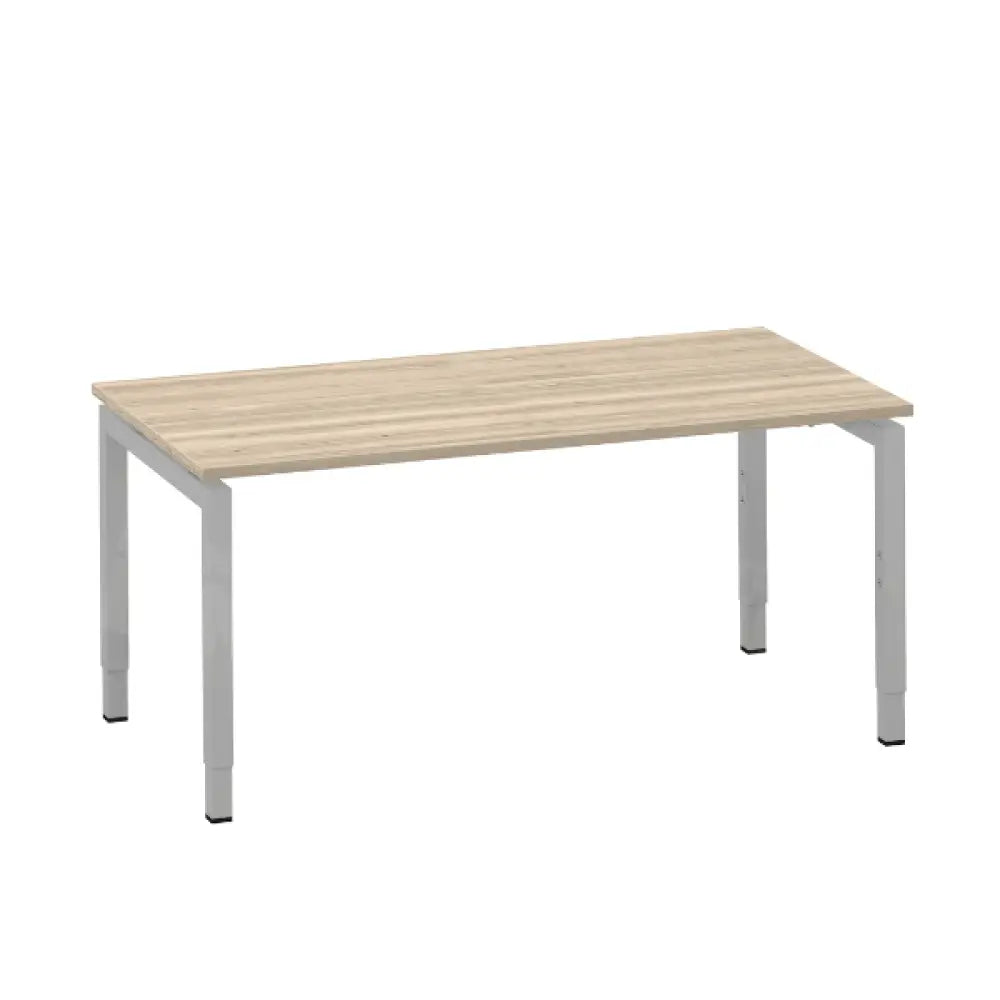 Bureau Move 4 200x80 cm Alu/Eiken wit