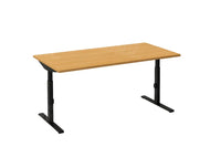 Bureau Move T (T-poot) 200x80 cm - Zwart / Beuken