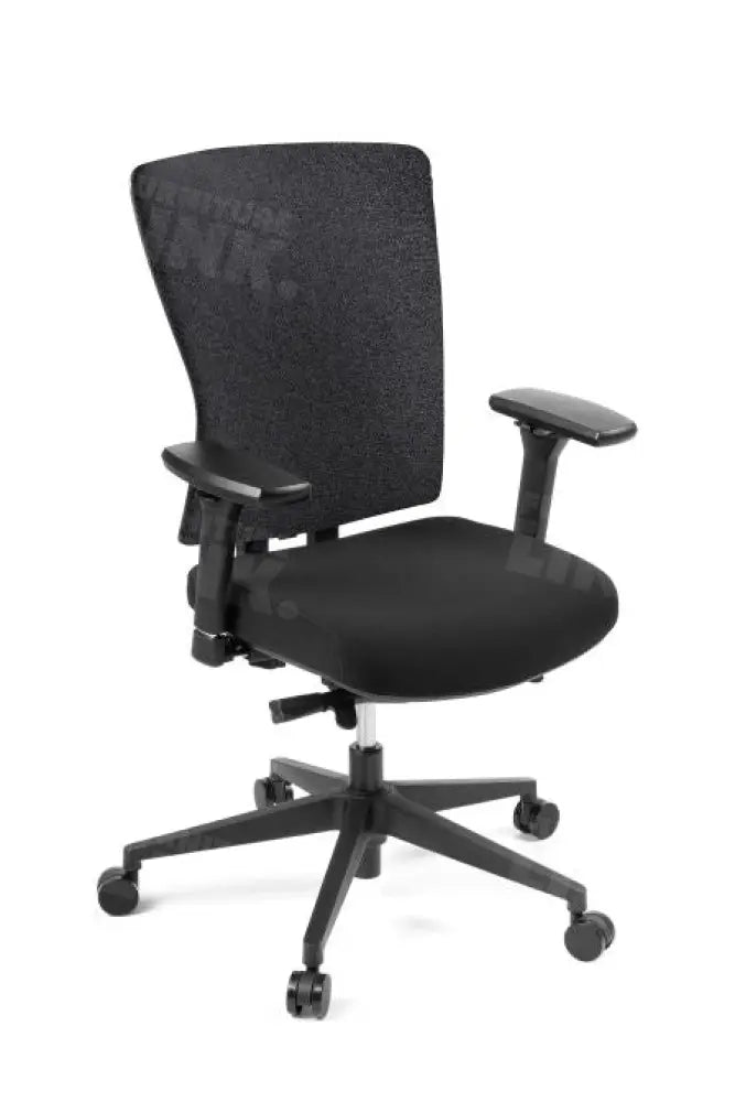 Bureaustoel MCP-05B, gestoffeerde rug, zwart