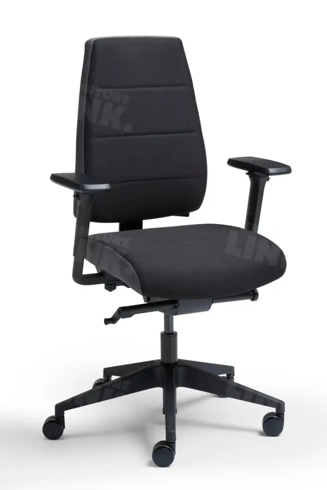 Bureaustoel MCS-01, gestoffeerd, zwart