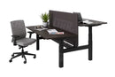 Duo-bureau Comfi Compleet 140x80 cm - Zwart / Antraciet Eiken