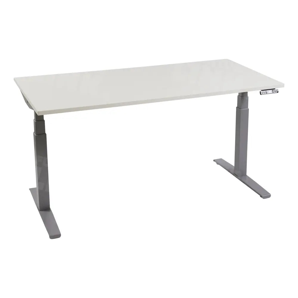 Elektrisch bureau DSQ 160x80cm met Aluminium poot en Wit blad