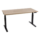 Elektrisch Bureau Dsq 160X80Cm Zwart Ral 9005 / Halifax Eiken Bureaus
