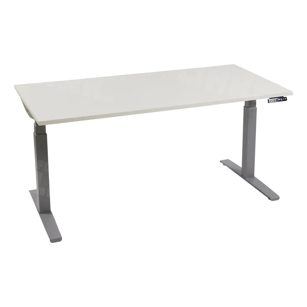 Elektrisch Bureau Dsq 200X80Cm Aluminium Ral 9006 / Wit Bureaus