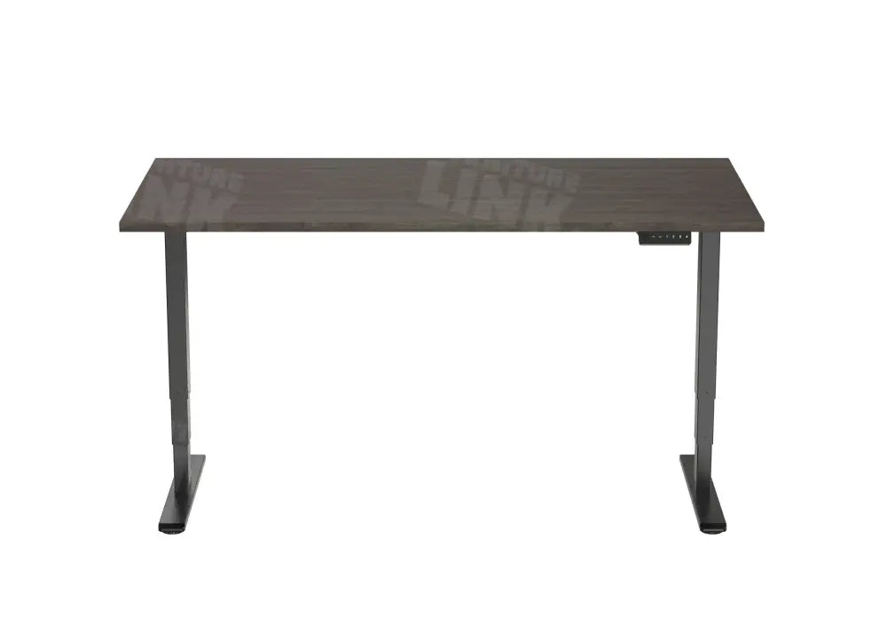 Elektrisch bureau DSQ EURO125 160x80cm met Zwarte poot en Logan eiken blad