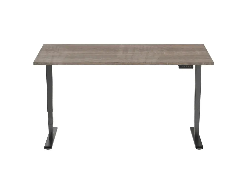 Elektrisch bureau DSQ EURO125 160x80cm met Zwarte poot en Robson eiken blad
