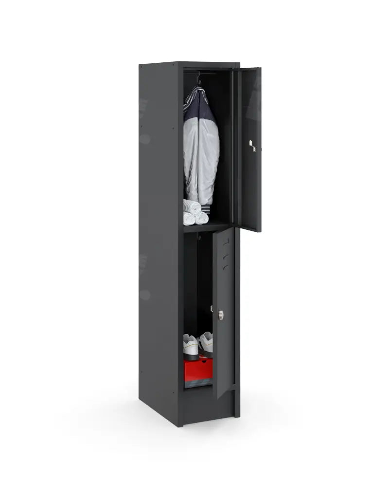 Garderobekast LOQ 1-koloms, 2-deurs, Zwart, 180 x 35 x 50 cm