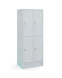 Garderobekast Loq 2-Koloms 4-Deurs Lichtgrijs Ral 7035 Lockerkast