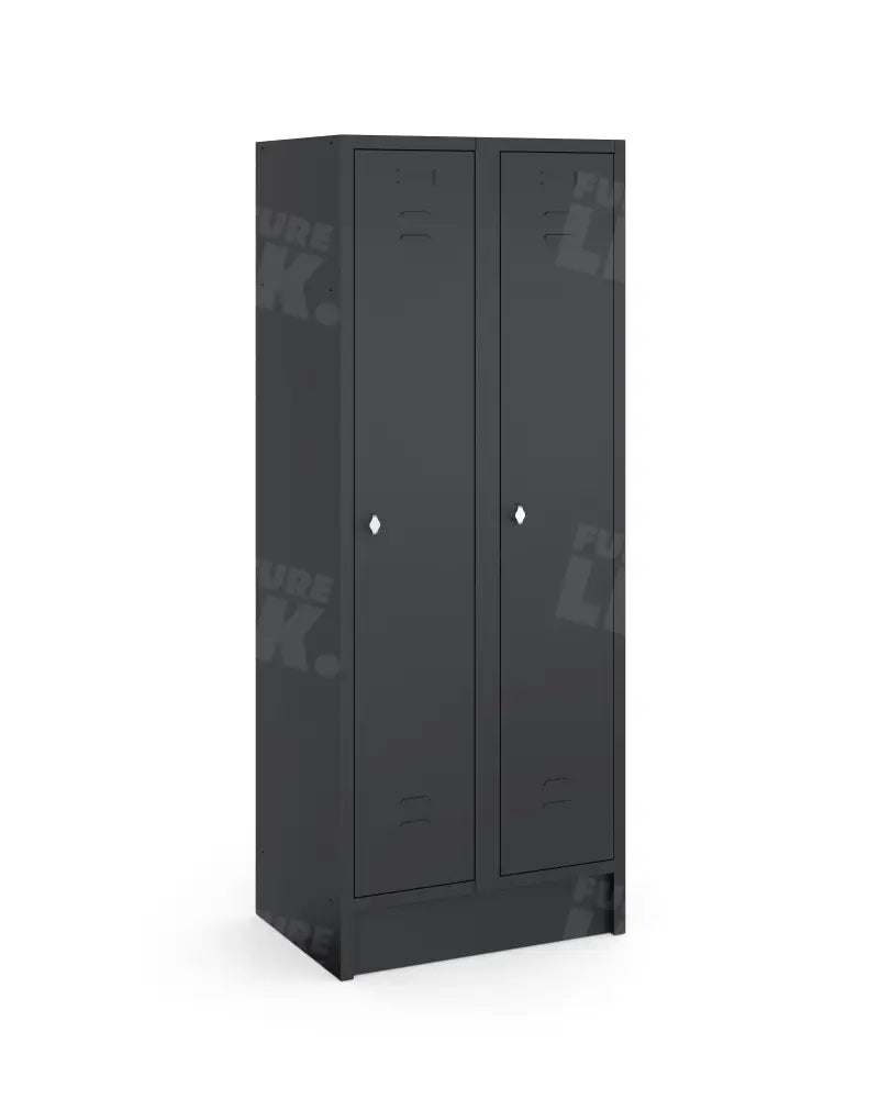Garderobekast LOQ 2-koloms, 2-deurs, Zwart, 180 x 60 x 50 cm