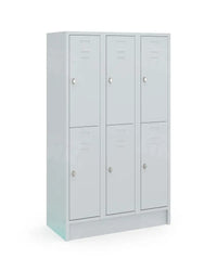 Garderobekast Loq 3-Koloms 6-Deurs Lichtgrijs Ral 7035 Lockerkast