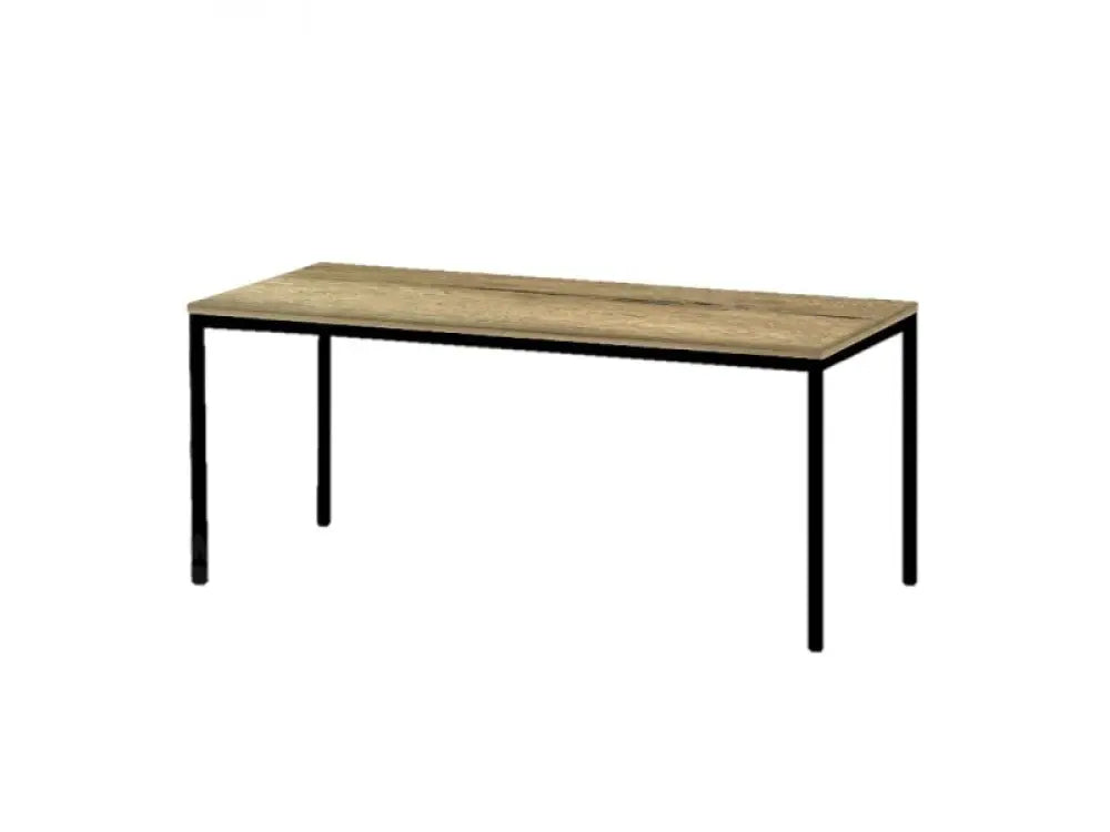 Kantinetafel TABL 140x80cm Zwart frame en Halifax eiken blad