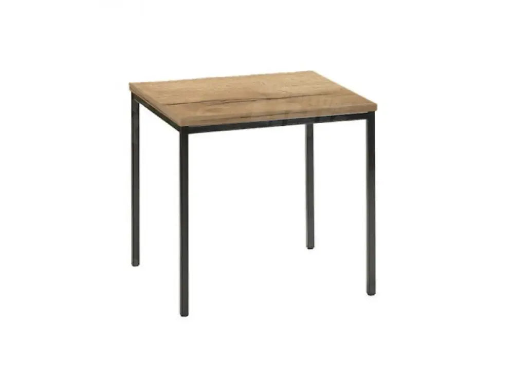 Kantinetafel TABL 80x80cm Zwart frame en Halifax eiken blad