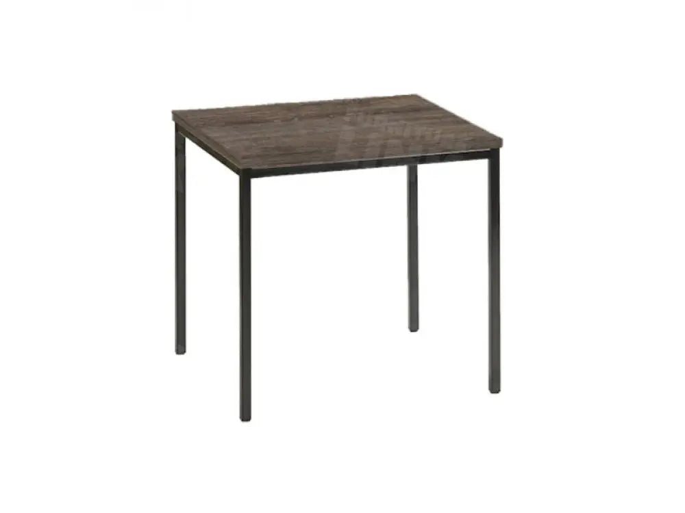 Kantinetafel TABL 80x80cm Zwart frame en Logan eiken blad