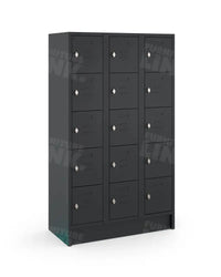 Lockerkast Loq 3-Koloms 15-Deurs Zwart Ral 9005