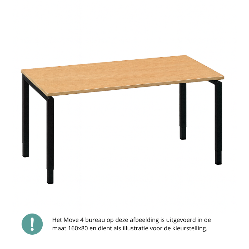 Move 4 bureau Furniture Link in zwart/beuken