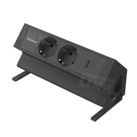 Opbouwunit Juno Zwart (2x 220V 1x USB-A + C) - Zwart