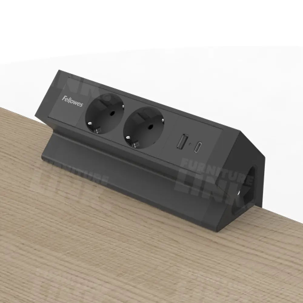 Opbouwunit Juno Zwart (2x 220V 1x USB-A + C)