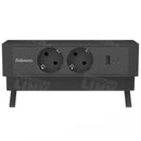 Opbouwunit Juno Zwart (2x 220V 1x USB-A + C)