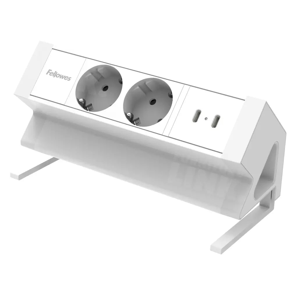 Opbouwunit Juno Zwart (2x 220V 1x USB-A + C) - Wit