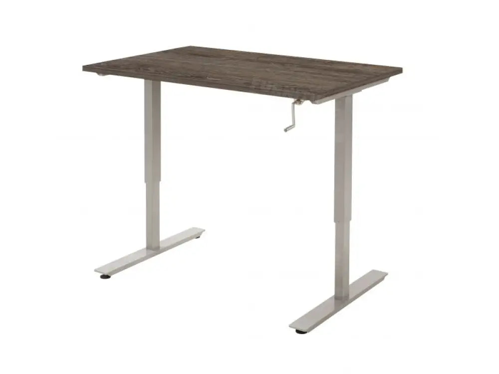 Slingerbureau DSQ 160x80cm met Aluminium poot en Logan eiken blad