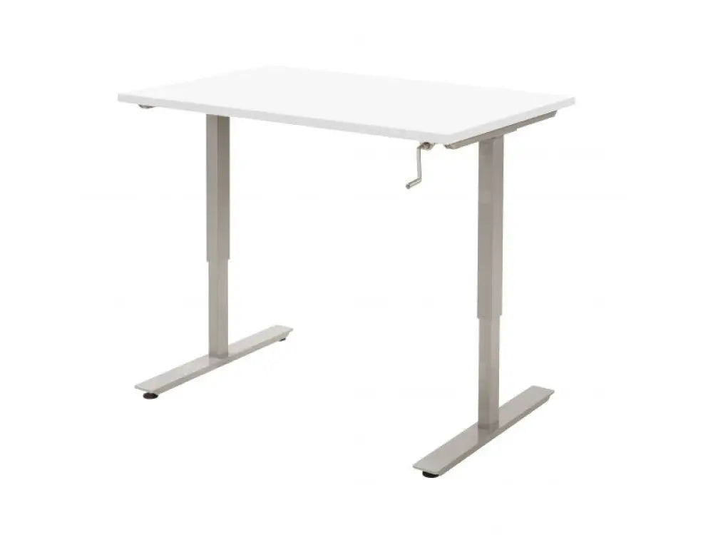 Slingerbureau DSQ 160x80cm met Aluminium poot en Wit blad