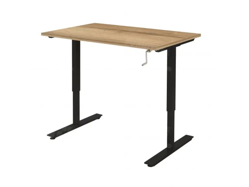 Slingerbureau DSQ 160x80cm met Zwarte poot en Halifax eiken blad