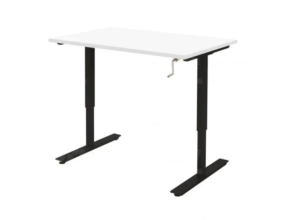 Slingerbureau DSQ 180x80cm met Zwarte poot en Wit blad