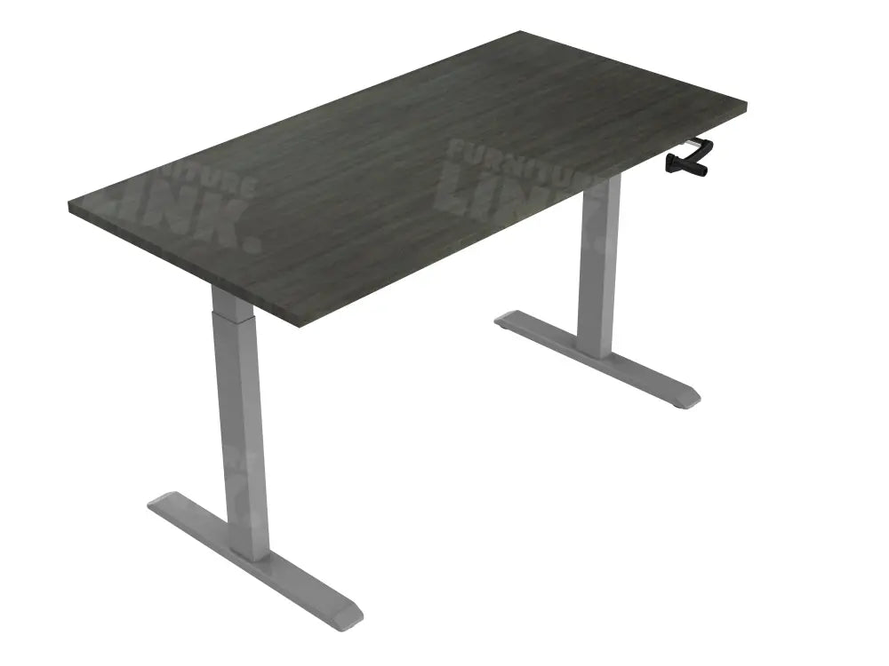 Slingerbureau DSQ EURO 160x80cm met Lichtgrijze poot en Logan eiken blad