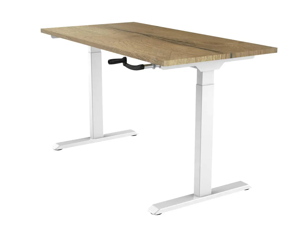 Slingerbureau DSQ EURO 160x80cm met Witte poot en Halifax eiken blad