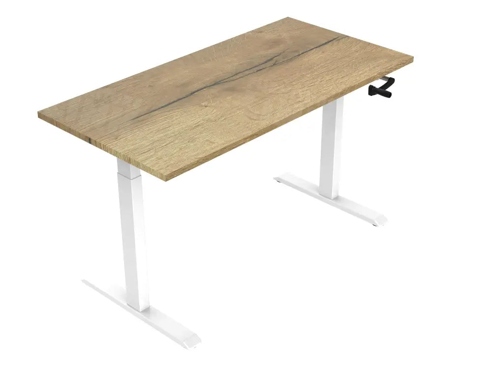 Slingerbureau DSQ EURO 160x80cm met Witte poot en Halifax eiken blad