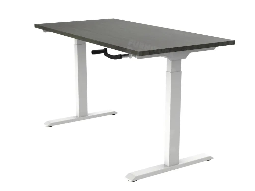 Slingerbureau DSQ EURO 160x80cm met Witte poot en Logan eiken blad